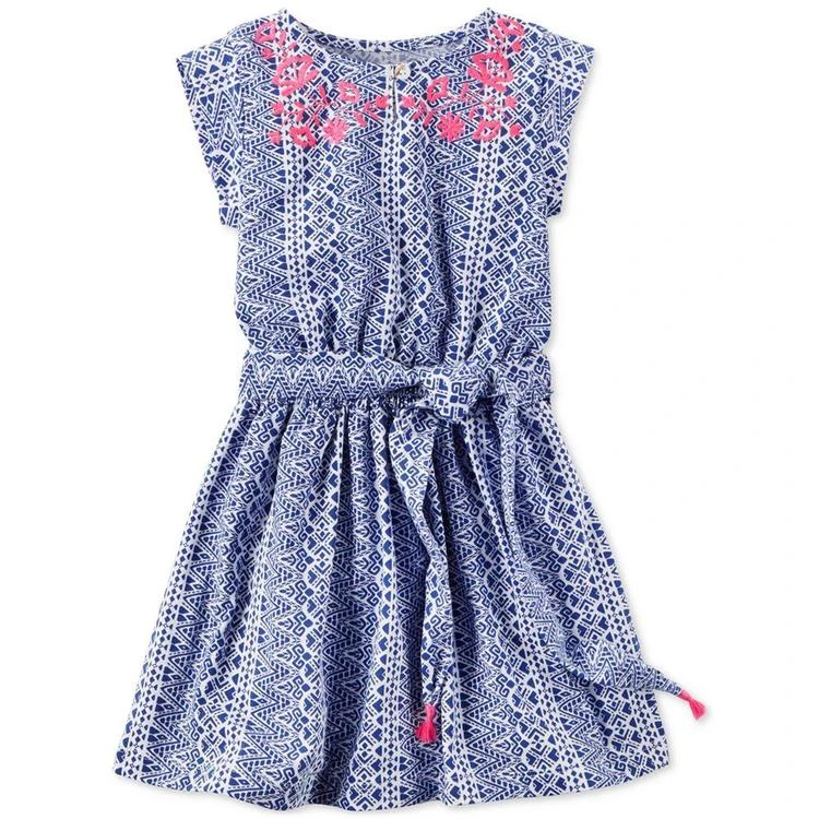 商品Carter's|Embroidered Tassel-Tie Dress, Little Girls (2-6X),价格¥90,第2张图片详细描述