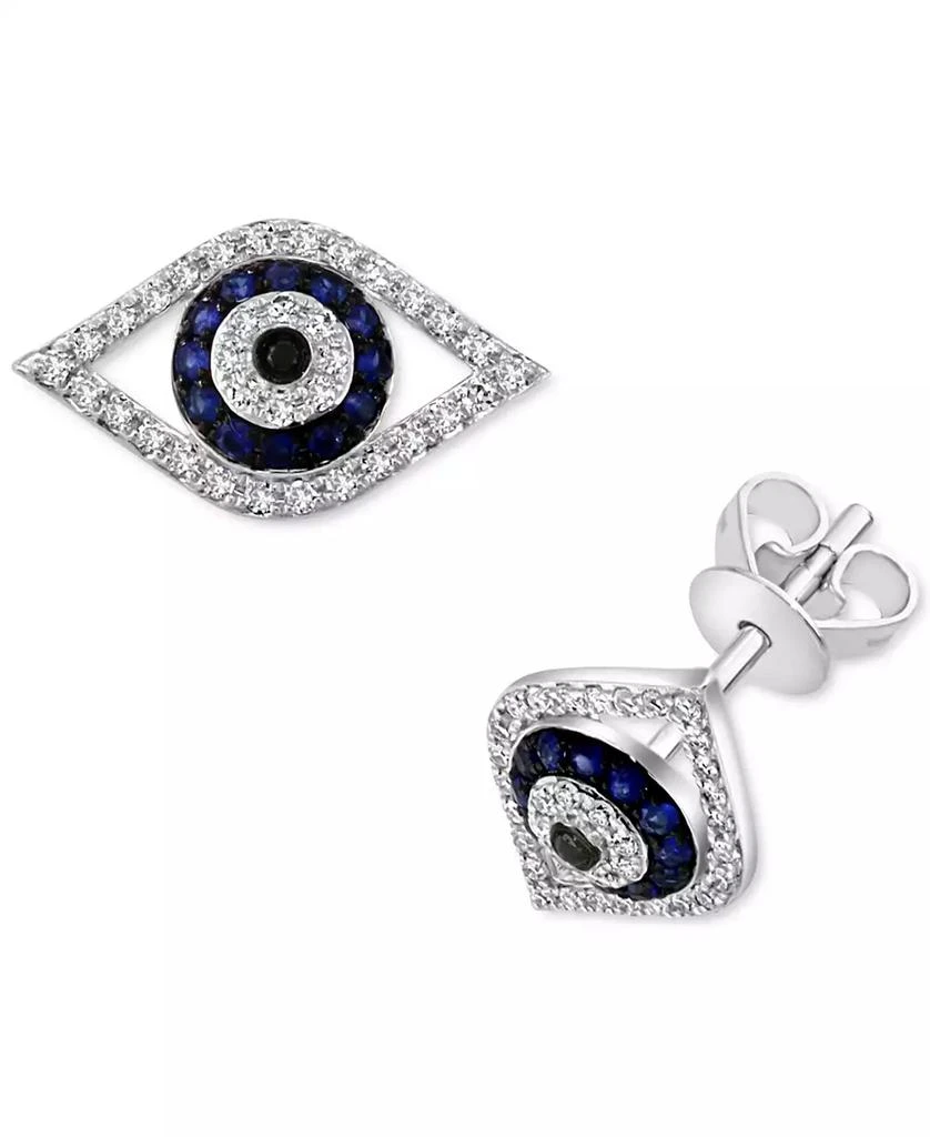 商品Effy|EFFY® Sapphire (1/6 ct. t.w.) & Diamond (1/5 ct. t.w.) Evil Eye Stud Earrings,价格¥6674,第1张图片