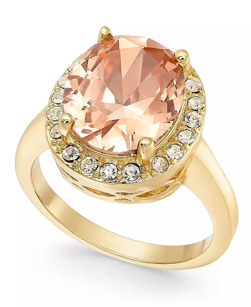 商品Charter Club|Gold-Plate Crystal Oval Halo Ring, Created for Macy's,价格¥80,第1张图片