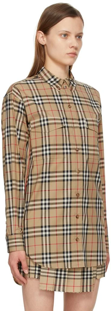 商品Burberry|驼色 Turnstone Vintage Check 大廓形衬衫,价格¥6583,第2张图片详细描述