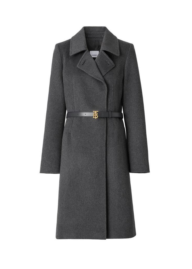 商品Burberry|Monogram motif cashmere belted coat,价格¥24836,第1张图片