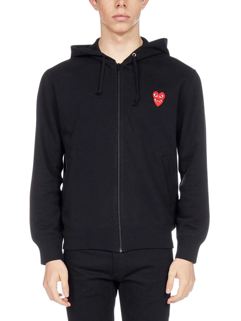 商品Comme des Garcons|Comme des Garçons Play Overlapping Heart Zipped Hoodie,价格¥1402,第2张图片详细描述