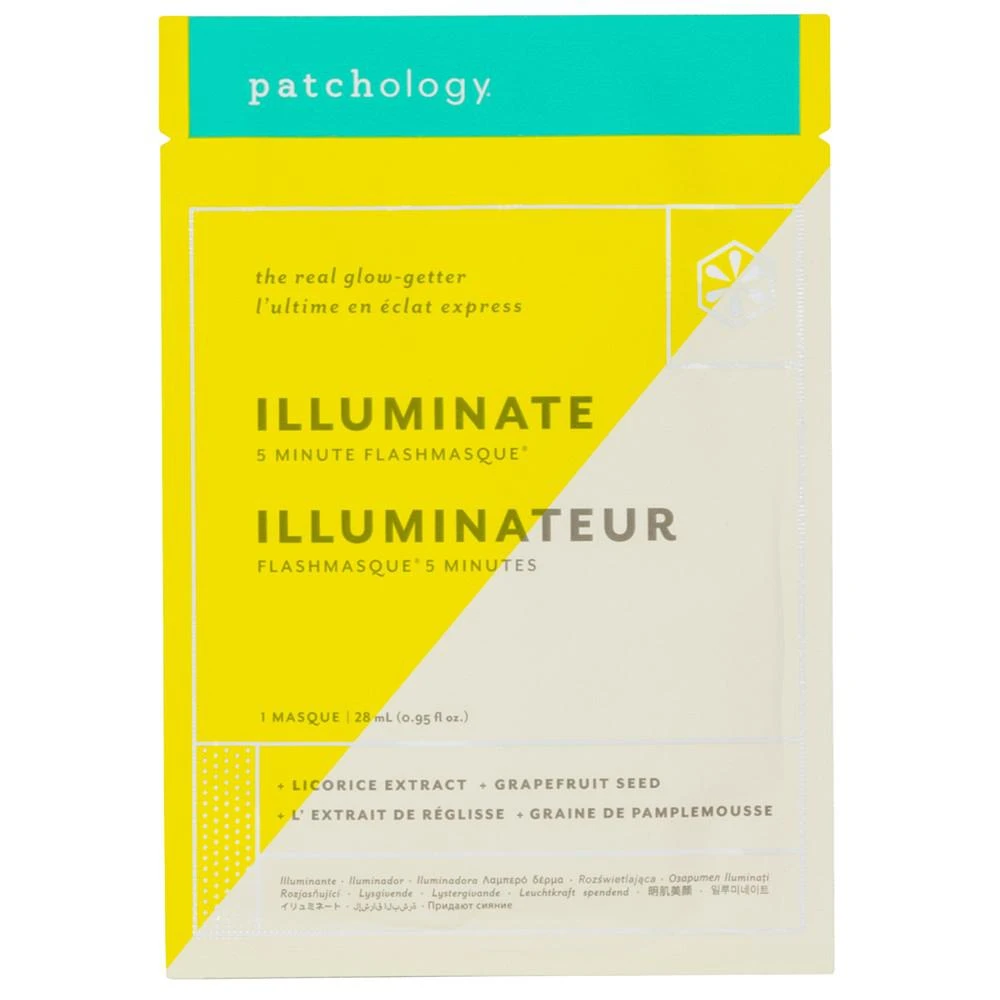 商品Patchology|Illuminate FlashMasque 5-Minute Facial Sheet,价格¥60,第2张图片详细描述