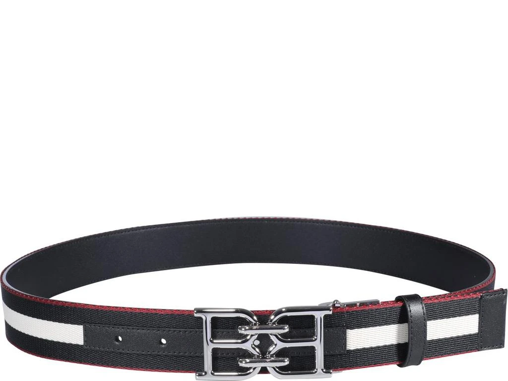 商品Bally|Bally Striped Reversible B-Buckle Belt,价格¥1824,第1张图片