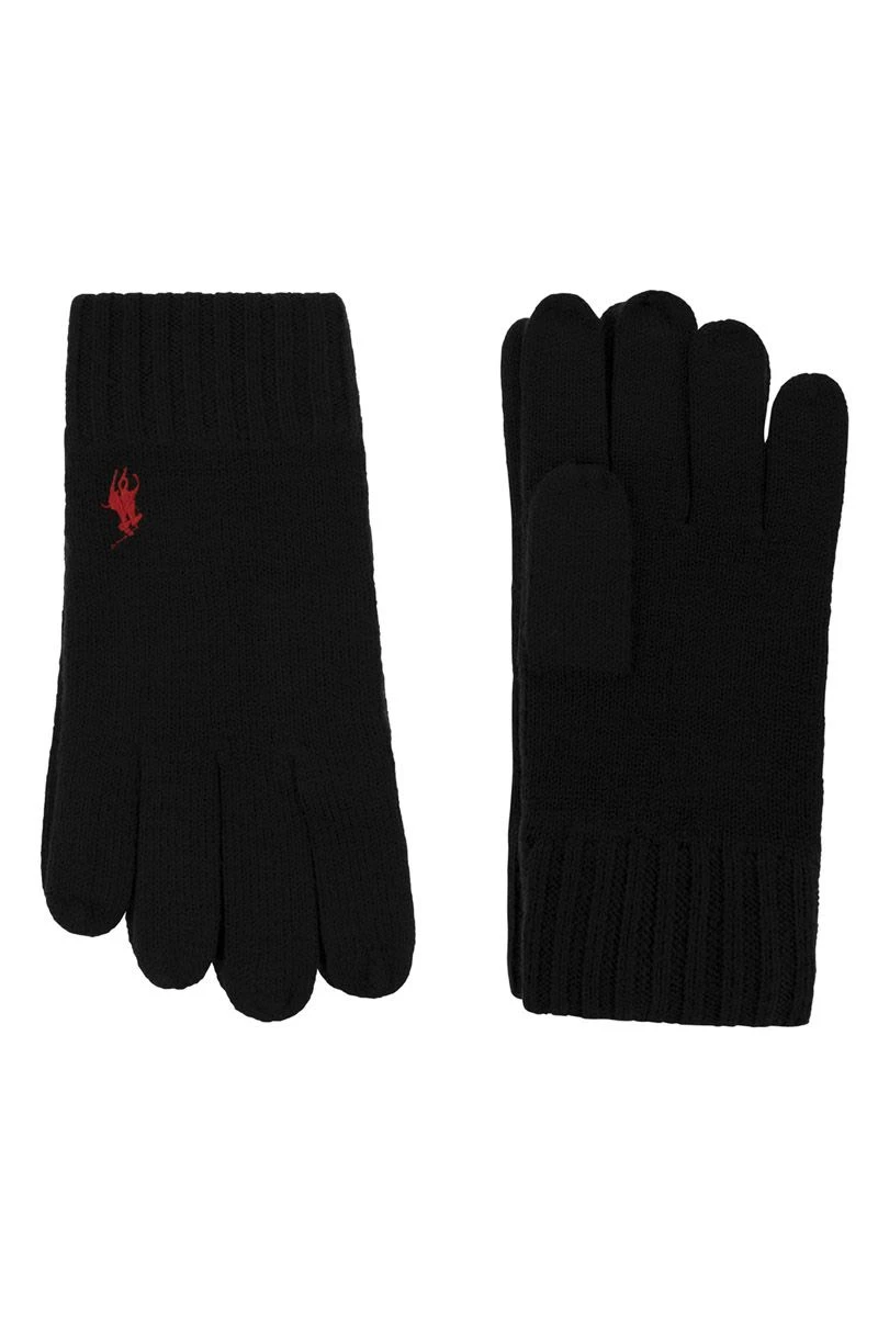 商品Ralph Lauren|Knitted touch gloves with pony AC002872 001,价格¥431,第1张图片