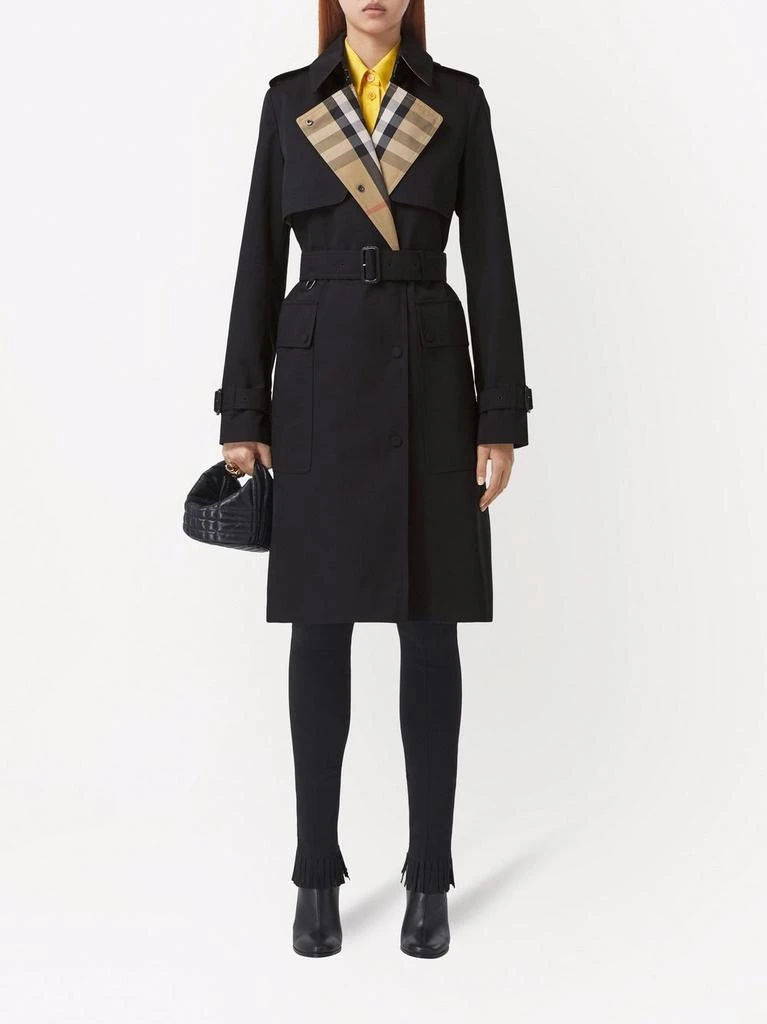 商品Burberry|BURBERRY - Check Motif Cotton Trench Coat,价格¥17516,第5张图片详细描述