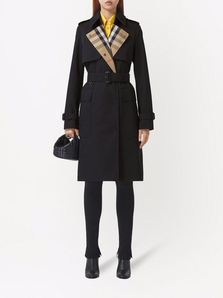 商品Burberry|BURBERRY - Check Motif Cotton Trench Coat,价格¥15794,第7张图片详细描述