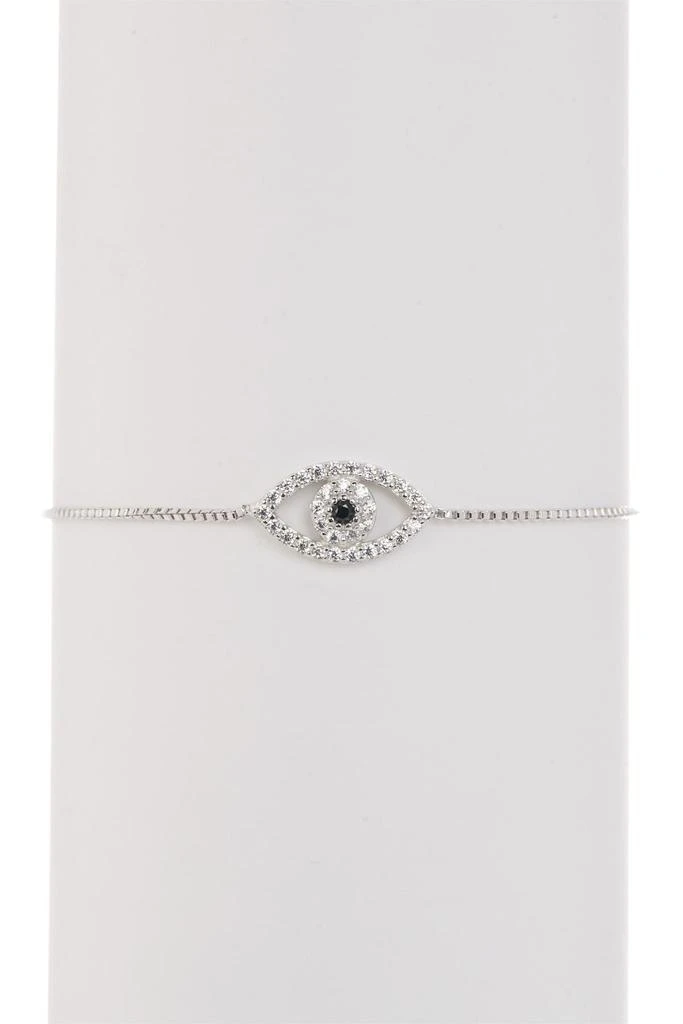 商品ADORNIA|White Rhodium Plated Pavé Swarovski Crystal Evil Eye Lariat Bracelet,价格¥151,第1张图片