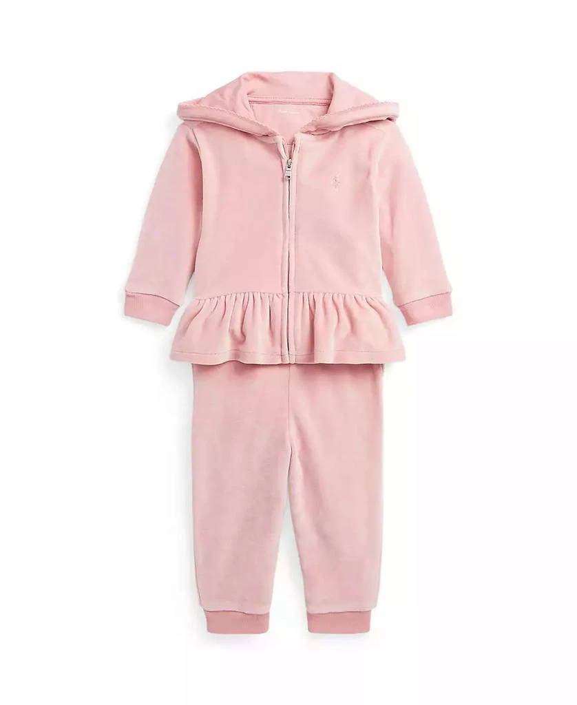 商品Ralph Lauren|Baby Girls Velour Hoodie and Jogger Pants Set,价格¥297,第1张图片