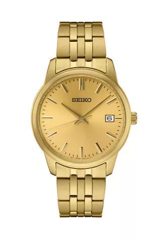商品Seiko|40 Millimeter Quartz Gold Tone Date Display Watch,价格¥1786,第1张图片