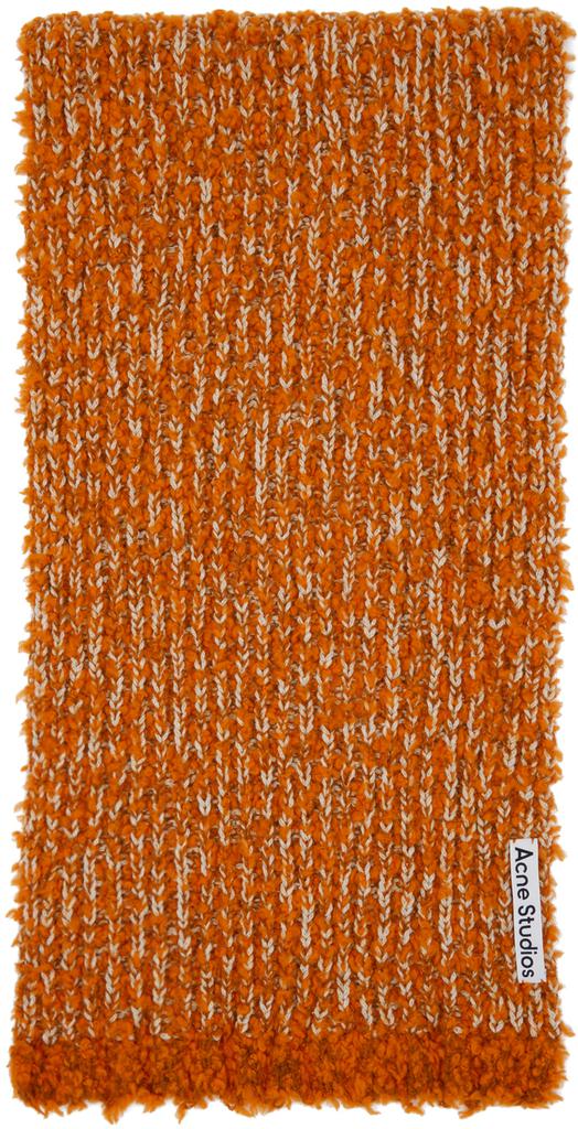 Orange & White Tufted Scarf商品第1张图片规格展示