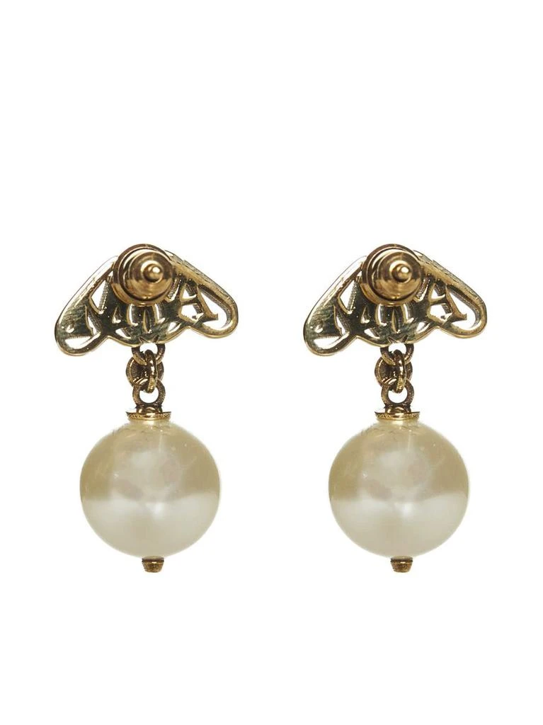 商品Alexander McQueen|ALEXANDER MCQUEEN Seal Logo pearl earrings,价格¥2286,第2张图片详细描述