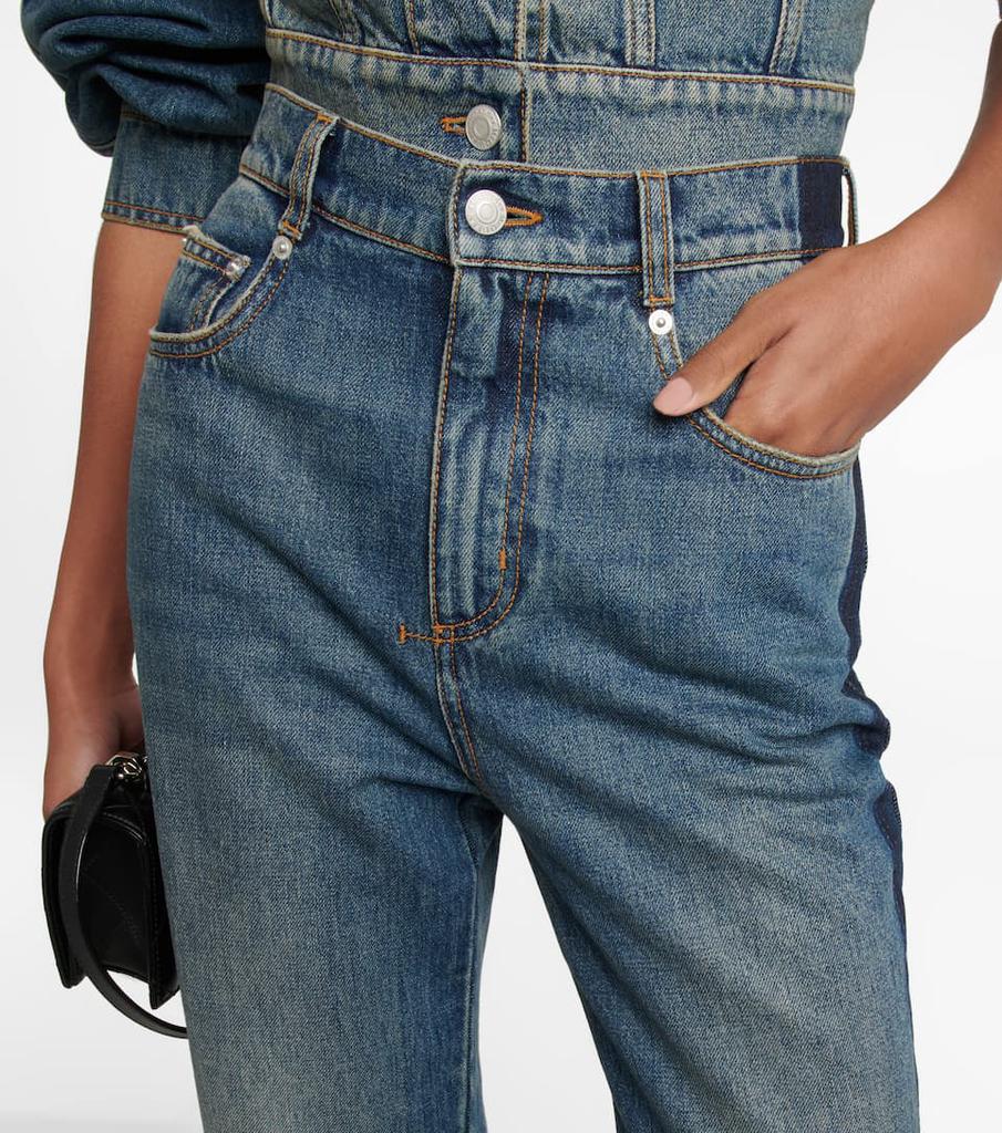 High-waist straight-leg cropped jeans商品第4张图片规格展示
