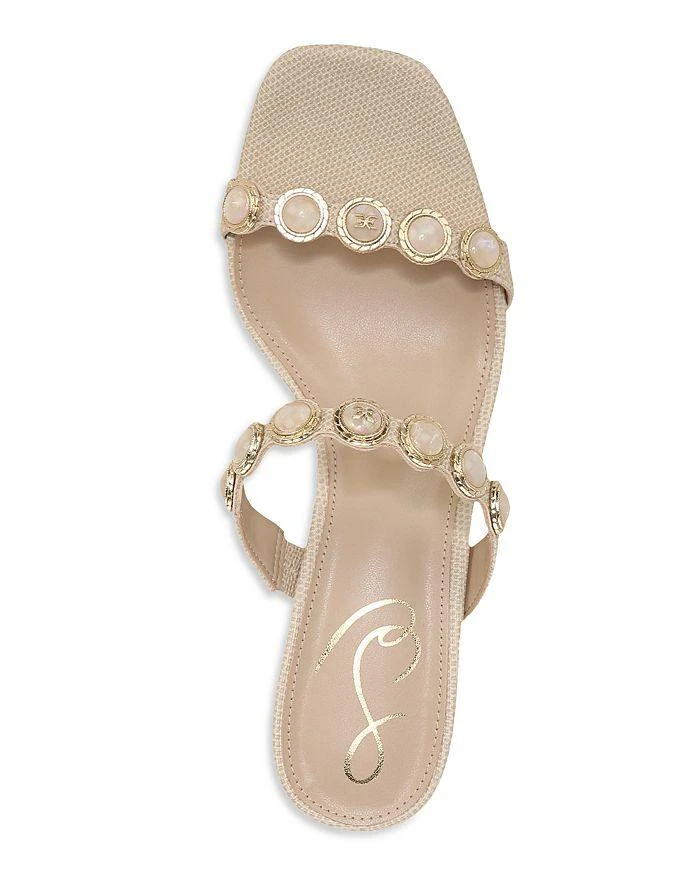 商品Sam Edelman|Women's Palma Square Toe Embellished Strap Mid Heel Sandals,价格¥334,第4张图片详细描述