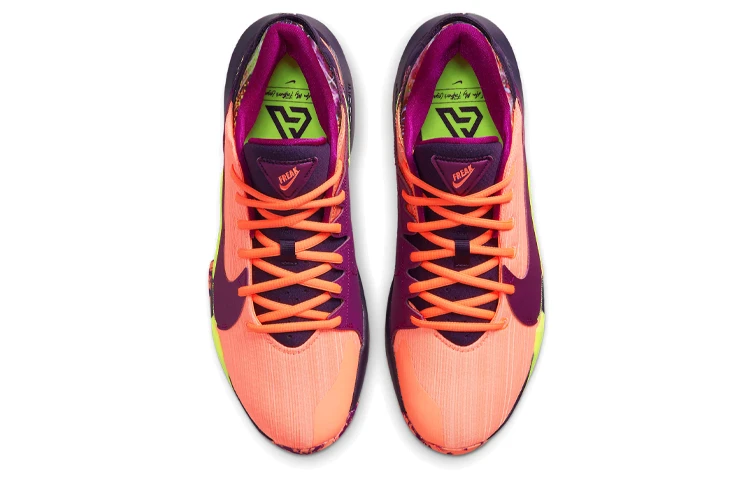 商品[国内直发] NIKE|Freak 2 圆头系带 低帮 实战篮球鞋 男款 橙紫,价格¥701,第5张图片详细描述