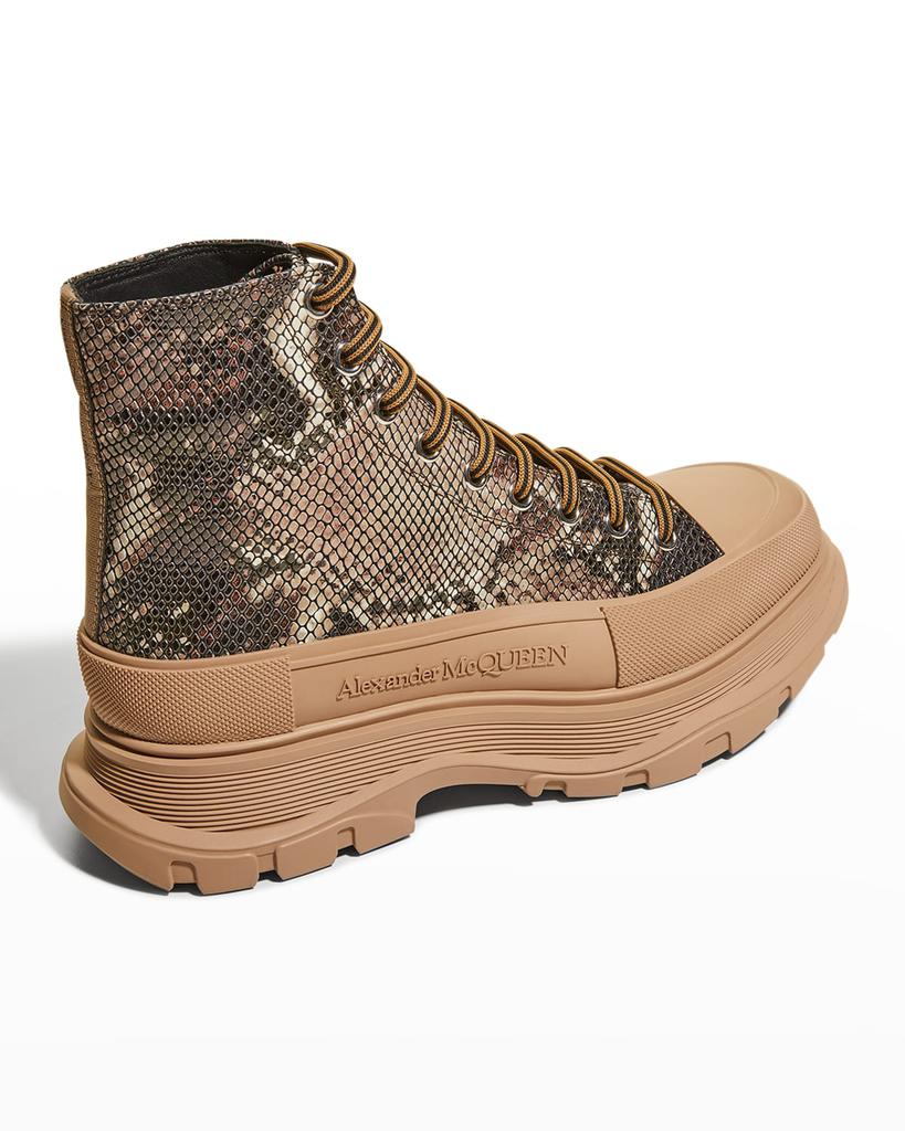 Men's Snake-Embossed Leather Tread Slick Boots商品第3张图片规格展示
