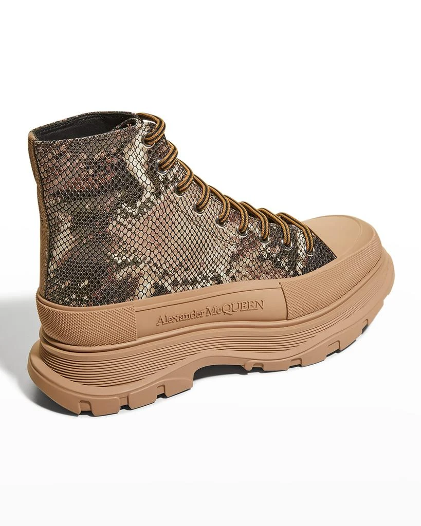 商品Alexander McQueen|Men's Snake-Embossed Leather Tread Slick Boots,价格¥4593,第3张图片详细描述