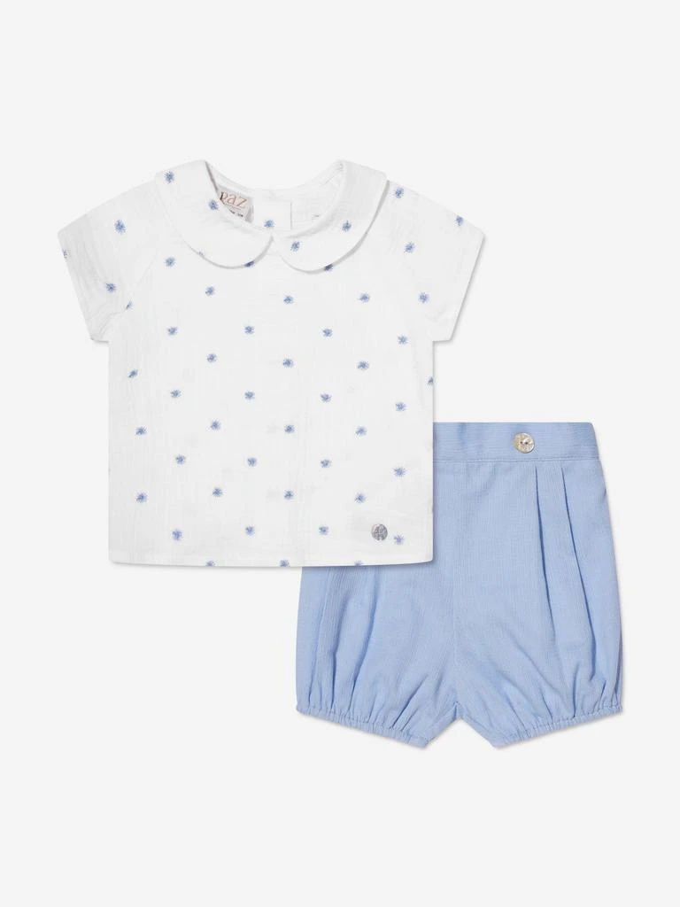 商品Paz Rodriguez|Paz Rodriguez Baby Boys Blouse And Shorts Set in Blue,价格¥339,第2张图片详细描述