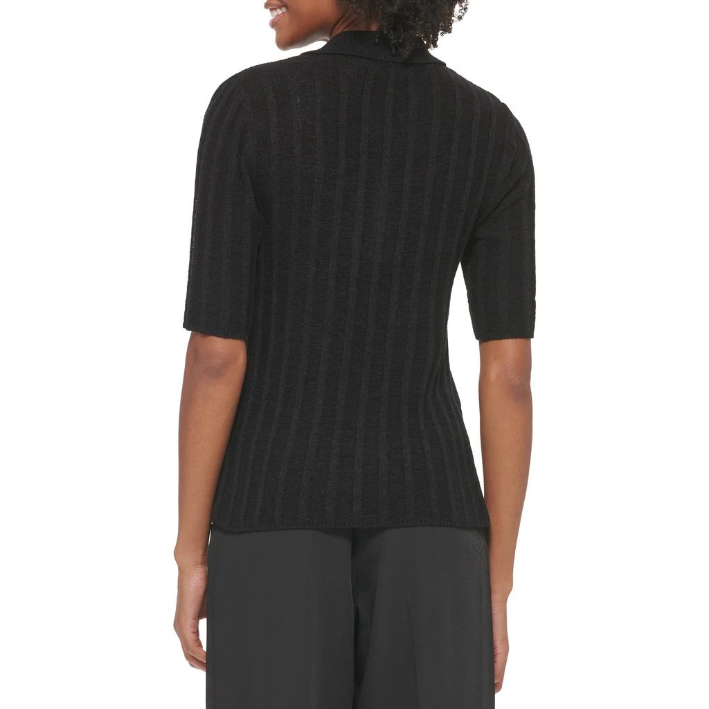 商品Calvin Klein|Short Sleeve Text Polo Sweater,价格¥387,第2张图片详细描述