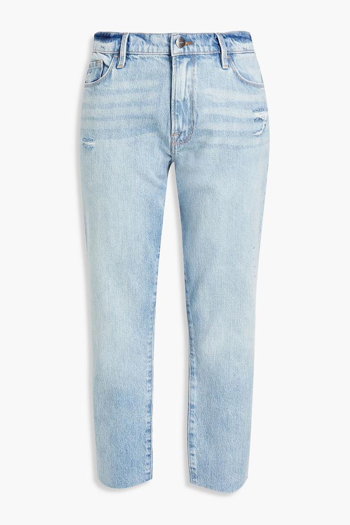 Le Garcon cropped distressed mid-rise straight-leg jeans商品第3张图片规格展示