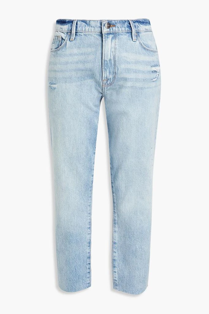 商品FRAME|Le Garcon cropped distressed mid-rise straight-leg jeans,价格¥545,第1张图片