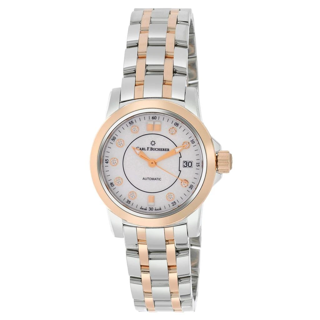 商品Carl F. Bucherer|Carl F. Bucherer Patravi AutoDate Diamond Two Tone Women's Watch 00.10621.07.77.21,价格¥20958,第1张图片