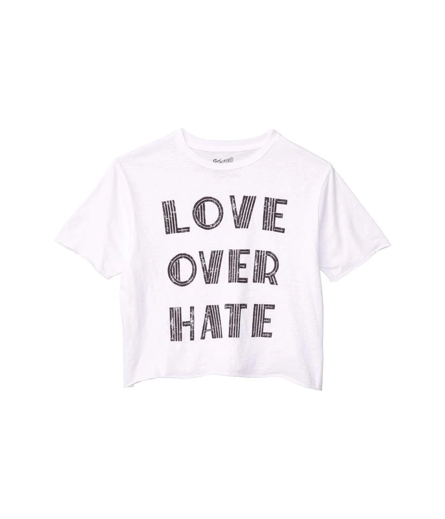商品The Original Retro Brand|Love Over Hate Raw Edge Slightly Cropped Tee (Big Kids),价格¥175,第1张图片