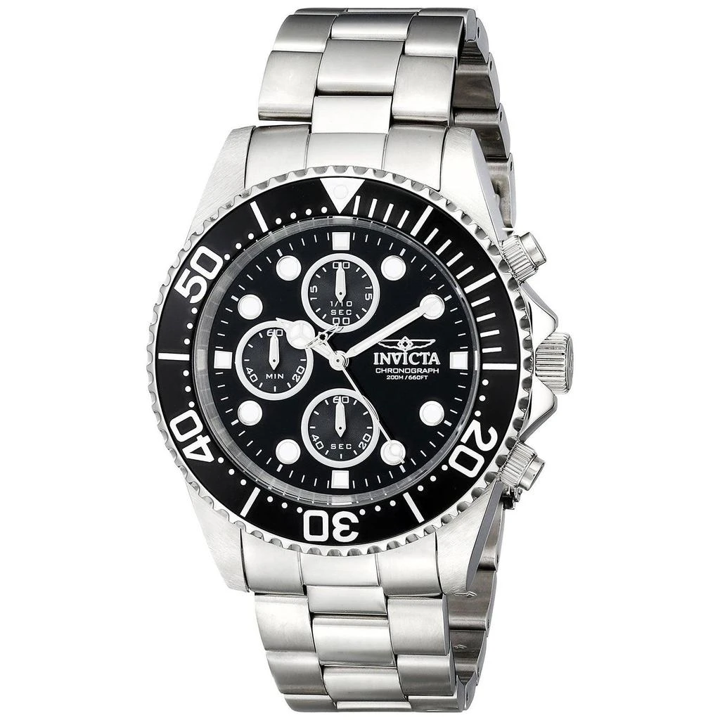 商品Invicta|Invicta Men's Chronograph Stainless Steel Watch - Pro Diver Quartz Black Dial | 1768,价格¥533,第1张图片