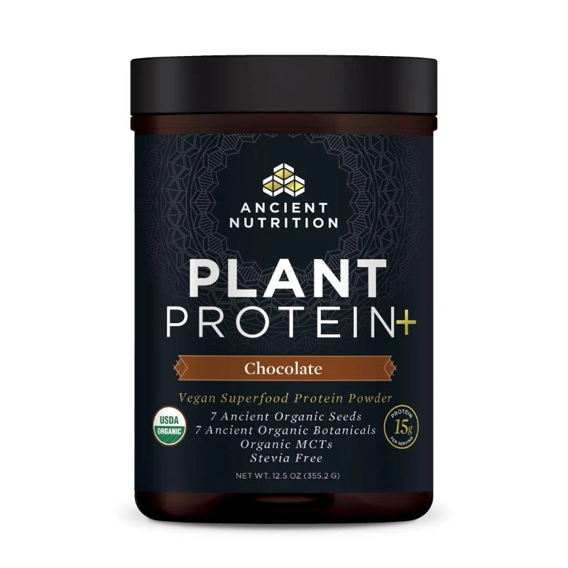 商品Ancient Nutrition|Plant Protein+ | Powder Chocolate (12 Servings),价格¥340,第1张图片