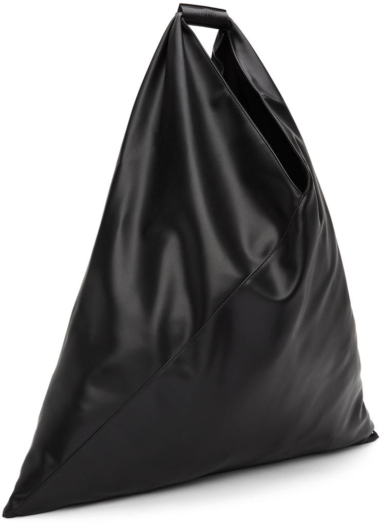 SSENSE Exclusive Black XXL Faux-Leather Triangle Tote商品第2张图片规格展示