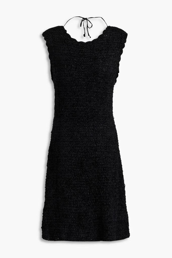 商品Ganni|Tie-detailed bouclé mini dress,价格¥992,第1张图片