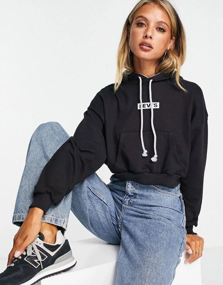 商品Levi's|Levi's cropped hoodie in black,价格¥418,第1张图片