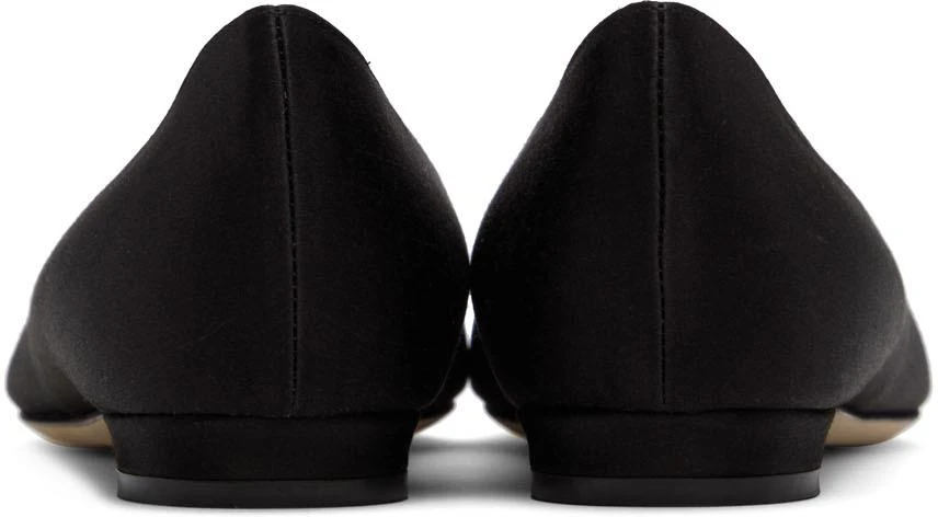 商品Manolo Blahnik|Black Satin Hangisi Ballerina Flats,价格¥4871,第2张图片详细描述