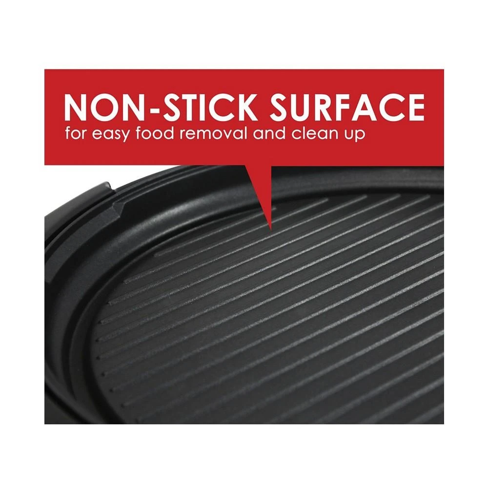 商品Elite Gourmet|14 inch Smokeless Indoor Electric BBQ Nonstick Grill with Glass Lid, Dishwasher Safe,价格¥352,第4张图片详细描述