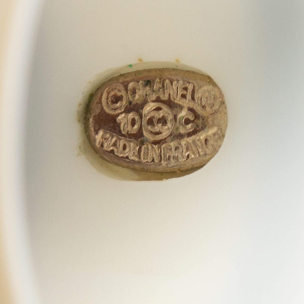 Chanel CC Resin Faux Pearl Gold Tone Metal Ring Size 53商品第7张图片规格展示