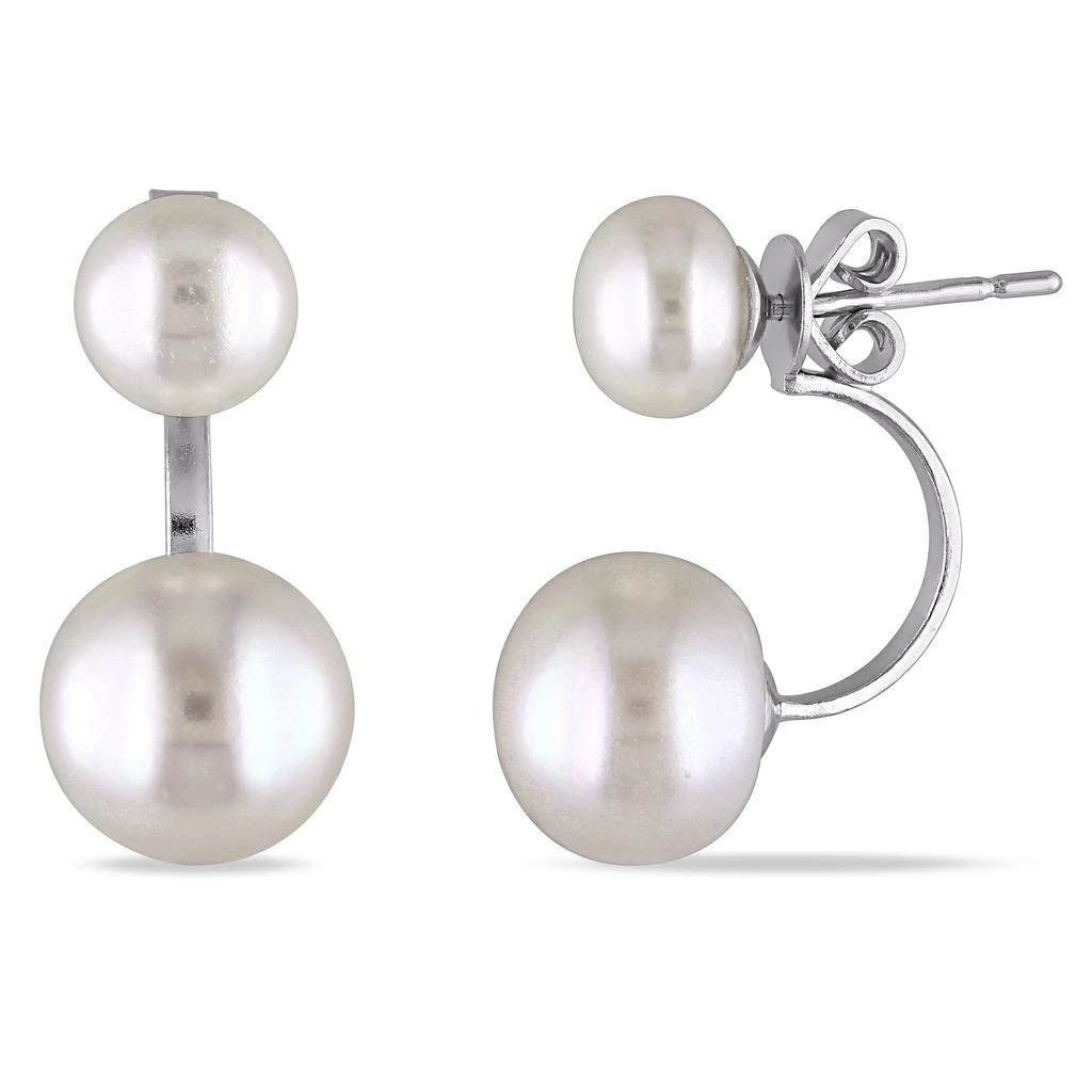 商品Mimi & Max|Mimi & Max 7-7.5mm and 10-10.5mm White Cultured Freshwater Pearl Earrings with Jackets in Sterling Silver,价格¥257,第1张图片