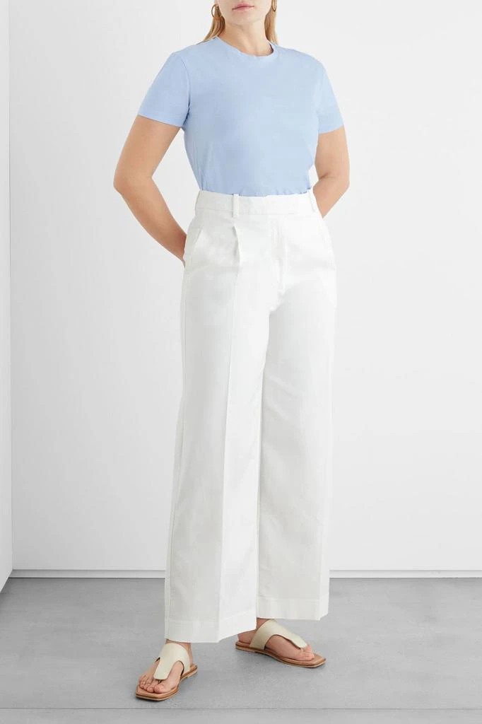 商品IRIS & INK|Manon pleated organic cotton-blend crepe wide-leg pants,价格¥484,第4张图片详细描述