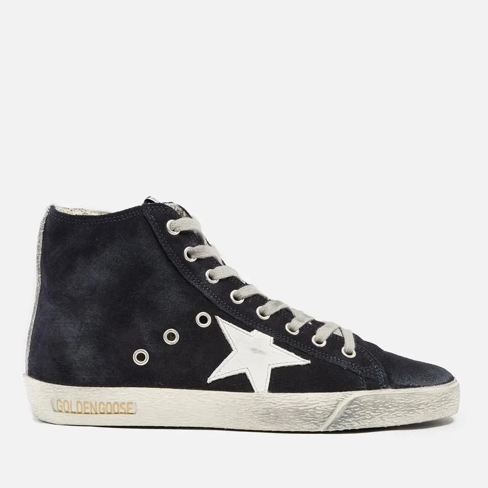 商品Golden Goose|Golden Goose Francy Distressed Suede High-Top Trainers,价格¥2830,第1张图片