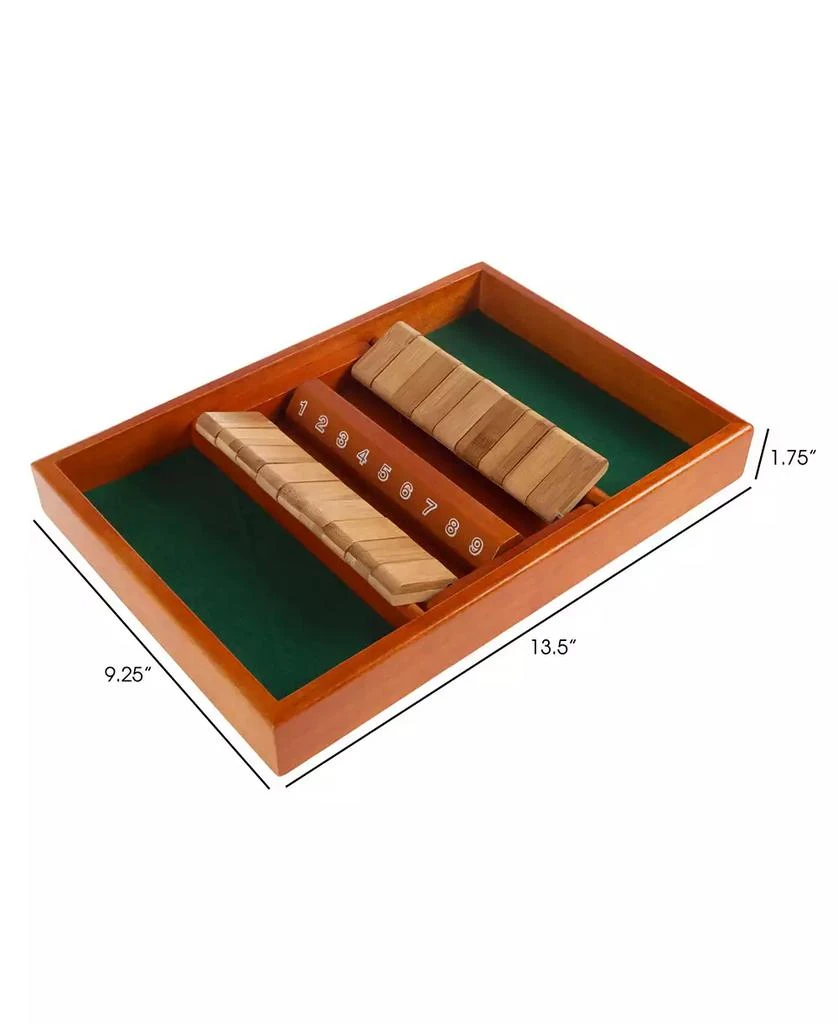 商品Trademark Global|Hey Play Shut The Box Game - Classic 9 Number Wooden Set With Dice Included-Old Fashioned, 2 Player Thinking Strategy Game For Adults And Children,价格¥250,第2张图片详细描述