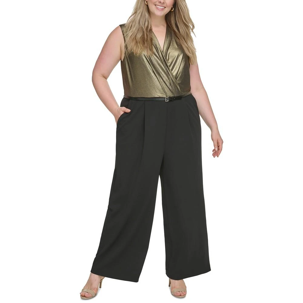 商品Tommy Hilfiger|Plus Size Metallic-Bodice Wide-Leg Jumpsuit,价格¥187,第1张图片