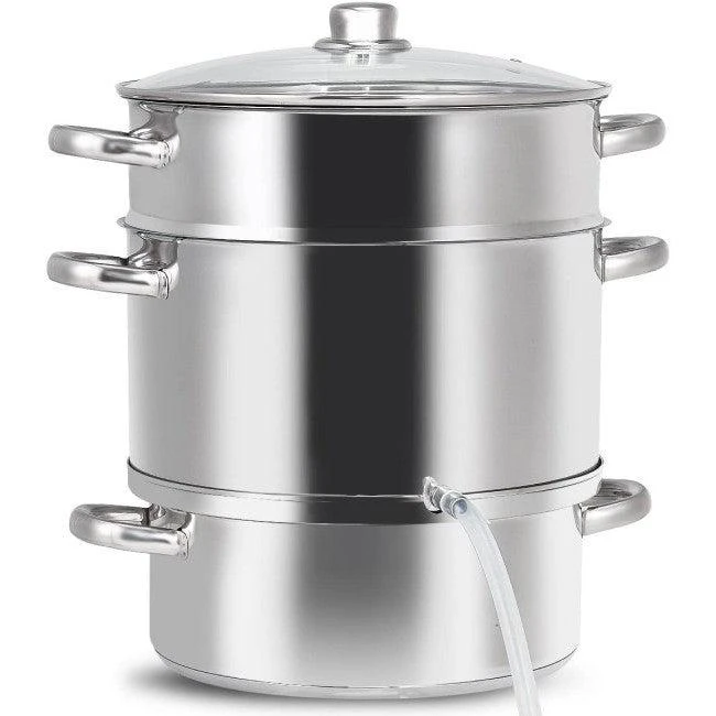 商品QuikFurn|11 Quart Stainless Steel Steamer / Fruit Vegetable Juicer,价格¥1658,第1张图片