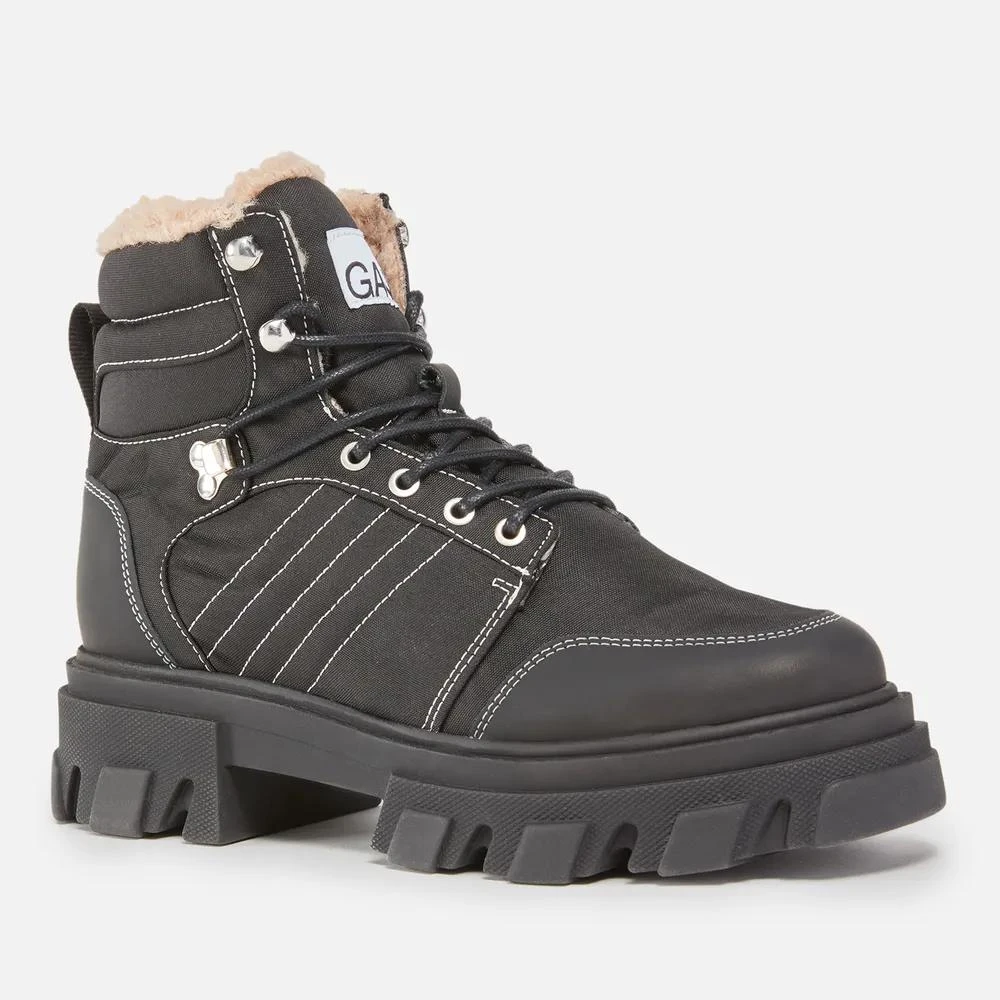商品Ganni|Ganni Leather and Twill Hiking-Style Boots,价格¥1989,第2张图片详细描述