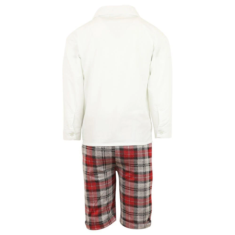 Grey & Red Fair Isle Jumper Shirt & Tartan Shorts Set 商品