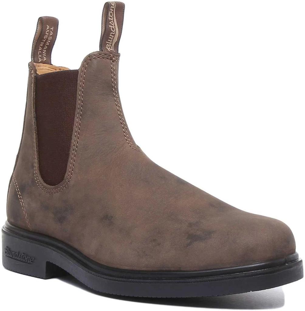 1351 Stivali Chelsea in pelle marrone rustica con inserti elastici HTAT710 image 2
