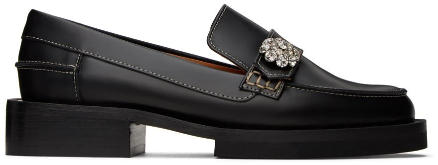 商品Ganni|Black Leather Loafers,价格¥1772,第1张图片