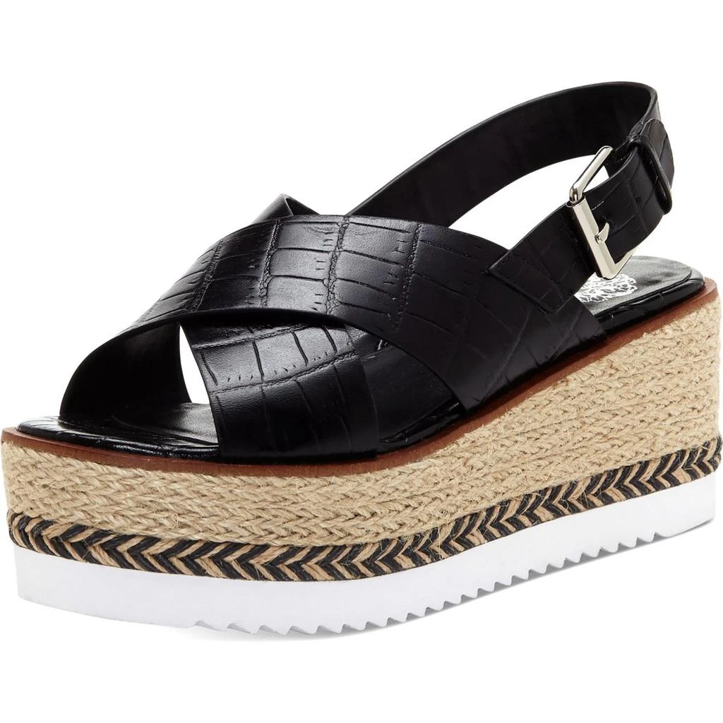商品Vince Camuto|Vince Camuto Womens Marietten Leather Crocodile Platform Sandals,价格¥236,第1张图片