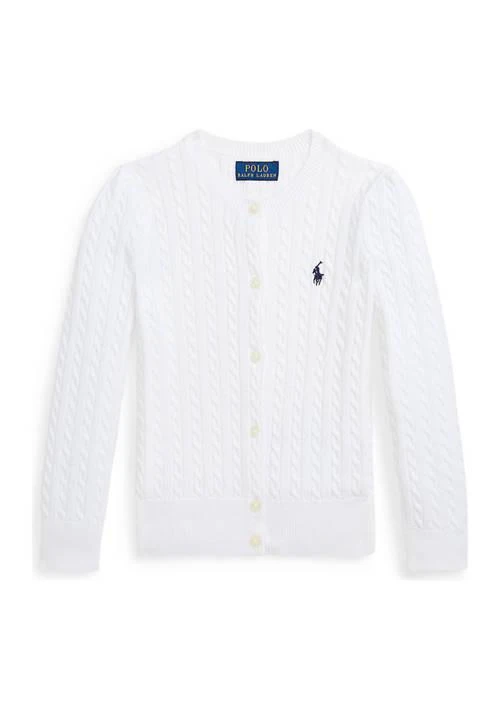 商品Ralph Lauren|Lauren Childrenswear Girls 2 6X Mini Cable Cotton Cardigan,价格¥181,第1张图片