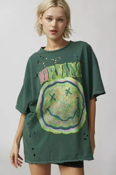 商品Urban Outfitters|Nirvana Distressed T-Shirt Dress,价格¥342,第3张图片详细描述