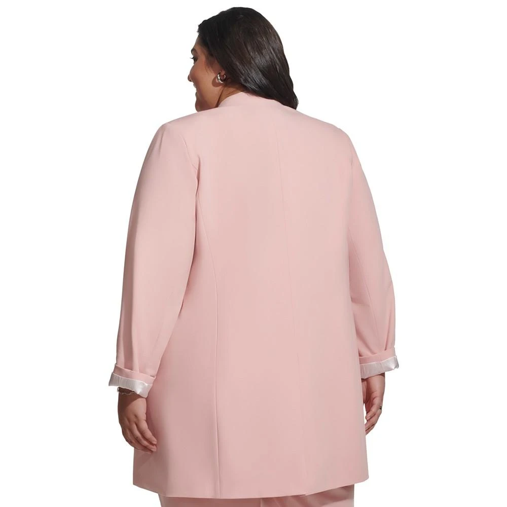 商品Calvin Klein|Plus Size Open-Front Rolled-Cuff Jacket,价格¥767,第2张图片详细描述