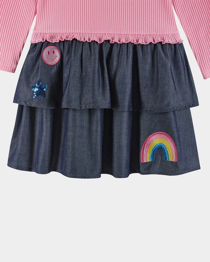 商品Andy & Evan|Girl's Rib Knit Tiered Skirt Combo Dress, Size 2T-6X,价格¥463,第4张图片详细描述